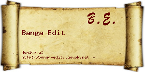 Banga Edit névjegykártya